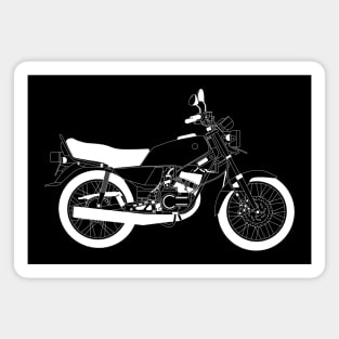 Yamaha RX 135 White Outline Magnet